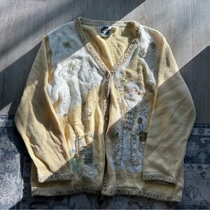 Storybook Knits Santa cardigan 2X